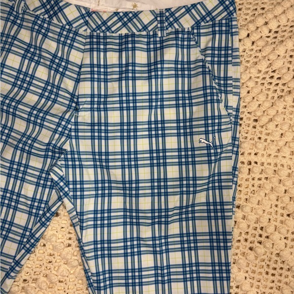 PUMA Men's Golf Size 40 w/Zip and Pockets Blue Plaid Pants.  #214 - Picture 2 of 9